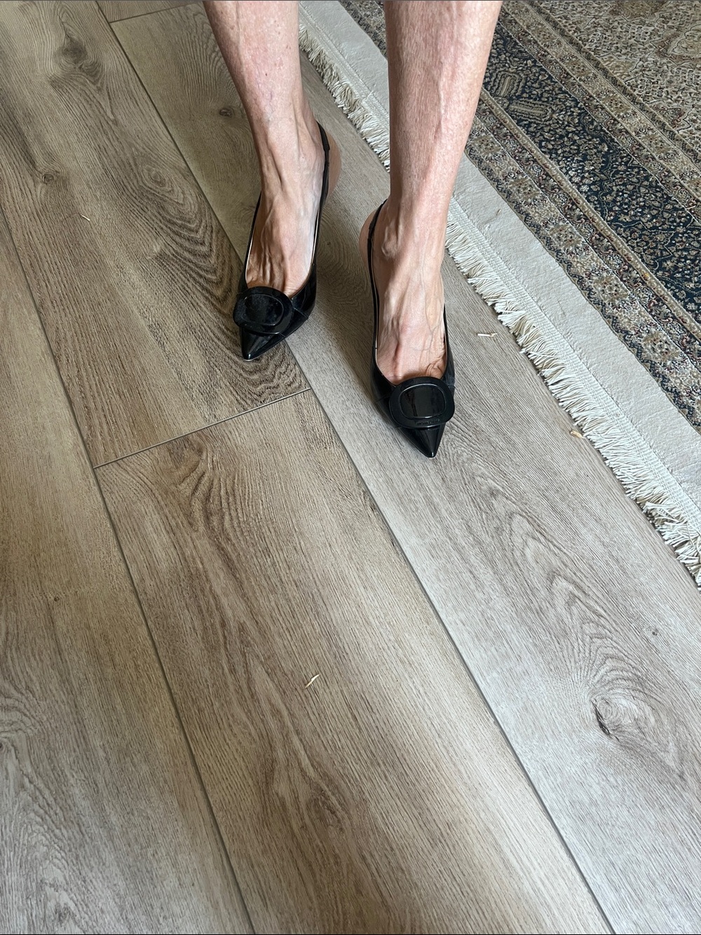 Michael Kors Black Pointed Toe Loafers with Logo Accent